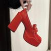 2024 High-heeled Shoes Women Chunky Platform Heels Designer Luxury Wedding Shoes Bride Pumps Woman Party Footwear