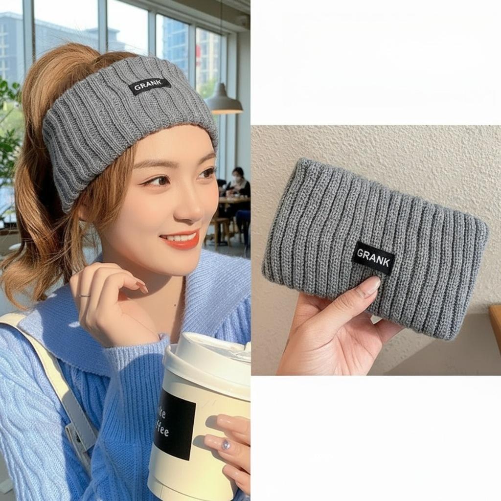 Спортивная повязка на голову, Широкий край, Повязка для умывания лица, Для ношения снаружи, Однотонная, Пуловер, Вязаная повязка на голову