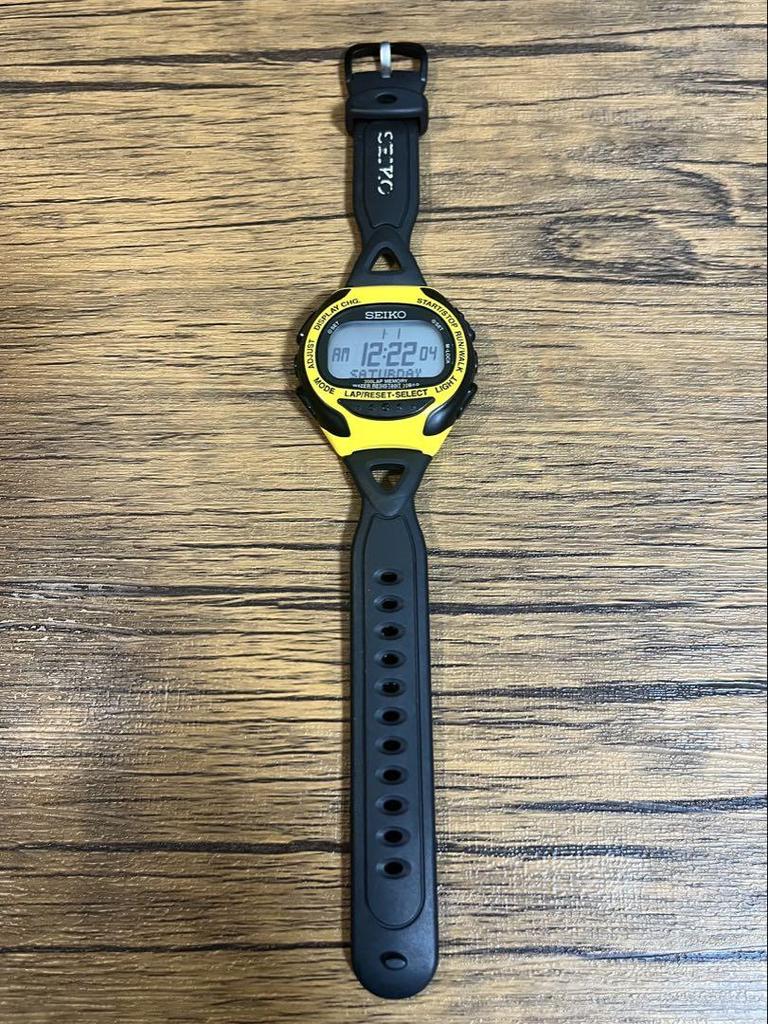 [USED] SEIKO Super Runners Digital Running Watch, Yellow/Black