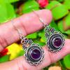 Sage Amethyst Gemstone Handmade 925 Sterling Silver Jewelry Earring 1.77" R6Q83