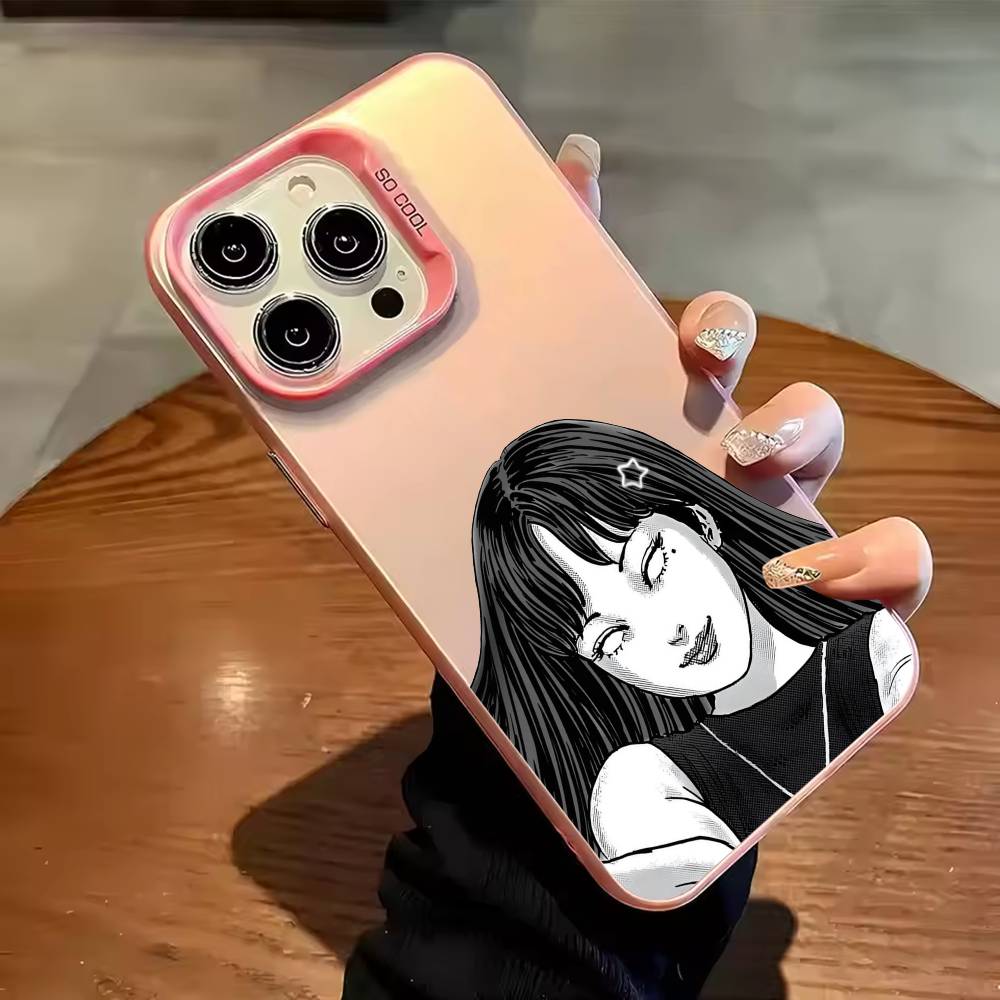 HOT Comics T-Tomie Phone Case Color Silver Shell For IPhone 17 16 15 14 13 12 11 Pro Max Plus