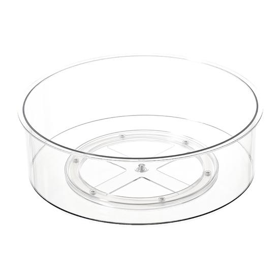 Органайзер Lazy Susan для специй с приподнятым краем, большой емкости, нескользящий, прозрачный