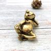 Mini Retro Lucky Brass Animal Frog Statue Desk Ornament Cute Home Office Desk Exquisite Decorative Sculpture Pocket Hand Toy