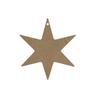 Decoration - Wooden Hanging Star - 6 Branches - Brown