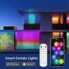 MIMIRGB 800 светодиодных RGB умных гирлянд-штор с управлением через музыкальное приложение и пульт ДУ, светодиодные праздничные огни для рождественского и хэллоуинского декора