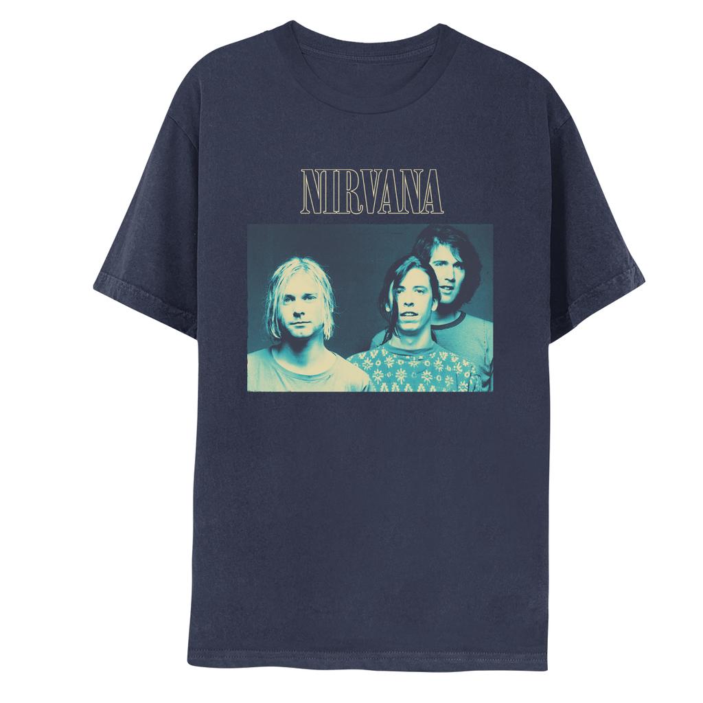 Футболка Nirvana "In Utero" Ангел Цветочный Винтажная Стирка Оверсайз, Унисекс Гранж Рок Фан Уличная Одежда, 100% Хлопок Повседневная с Коротким Рукавом