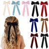 Korea Elegant Long Ribbon Velvet Bow Hairpins Women Girls Hair Clips Pin Barrettes Accessories Hairclip Headdress Headwear