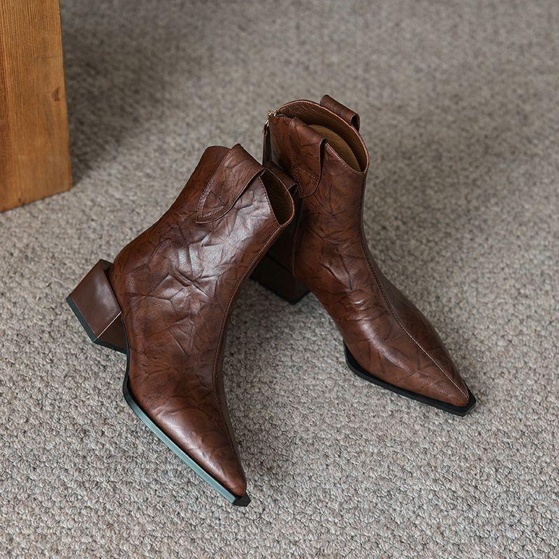 Модные универсальные ботинки Мартин с острым носком, темпераментные, детские, осенне-зимние, новые, в британском стиле, на толстом каблуке, женские короткие ботинки