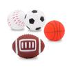 Ding Dong Pet Pet Play Ball Squeak Toy Set of 4 Small Size, Mixed Colors, 1 Set