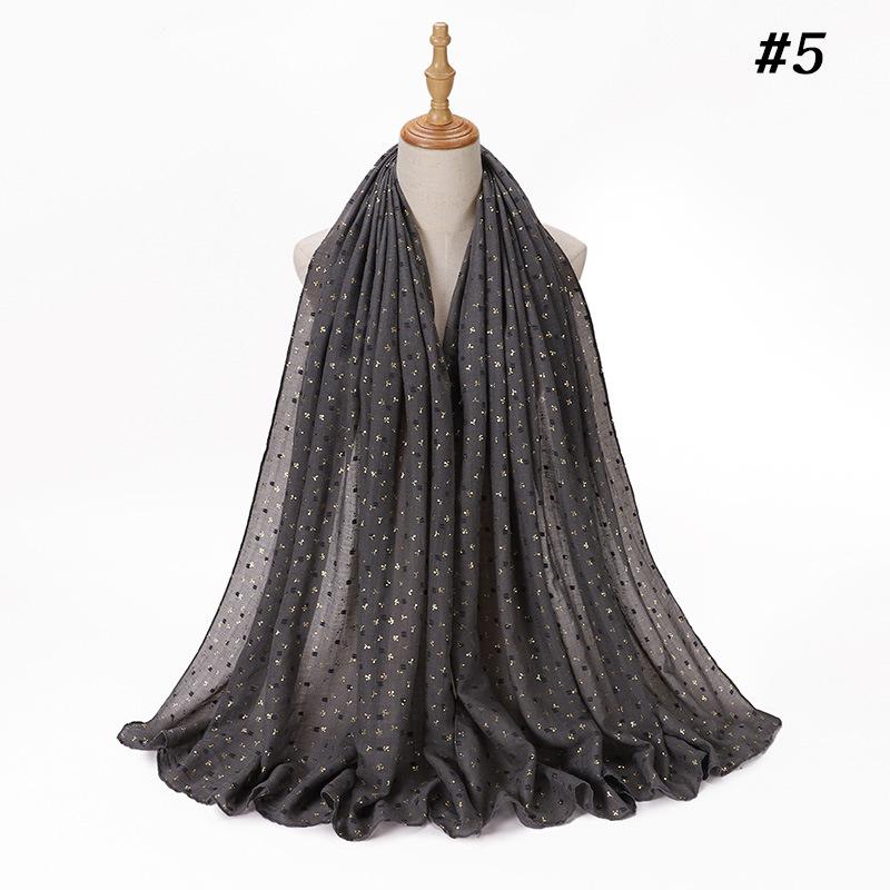 Glitter Cotton Linen Scarf Women Hijab Plain Soft Turban Shawl Bronzing Women Printed Floral Hijab Shawls Bandana African Scarf