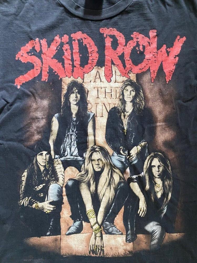 Винтажная Черная Футболка с Участниками Группы Skid Row Унисекс Концертная от S до 5XL AR042 Унисекс Футболка