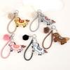 Embroidery Stuffed Animal Keyring Soft Plush Horse Doll Pendant Mini Horse Keychain  Car Decoration