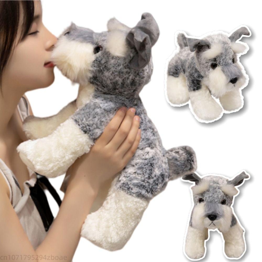 Stuffed Animal Schnauzer Dog Plush 22/30/40CM Stuffed Puppy Doll Dog Plush Toys Birthday Gift