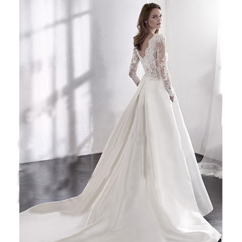 Свадебное платье 2022 Новое свадебное платье с рукавом на одно плечо Свадебное платье с открытой спиной и шлейфом