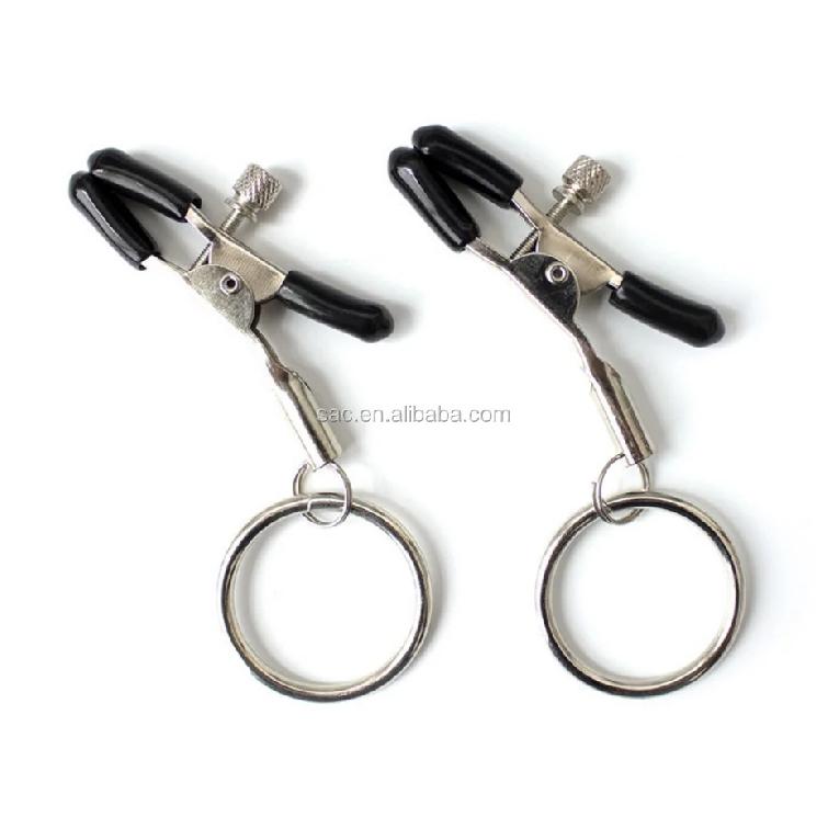 SacKnove Women Vagina SM Metal Stainless Steel Pegs Clips Gravity Ball Breast Charms Jewelry Weighted Nipple Clamps for Sex Toy