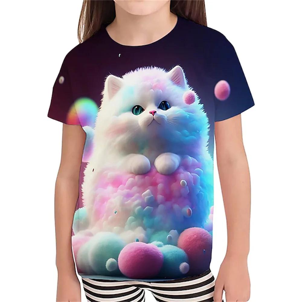 Summer T-Shirts 3D Print Animal Dog O-Neck T Shirt Casual Boys Girls Tops Fashion Kids Tees Harajuku Children Clothing