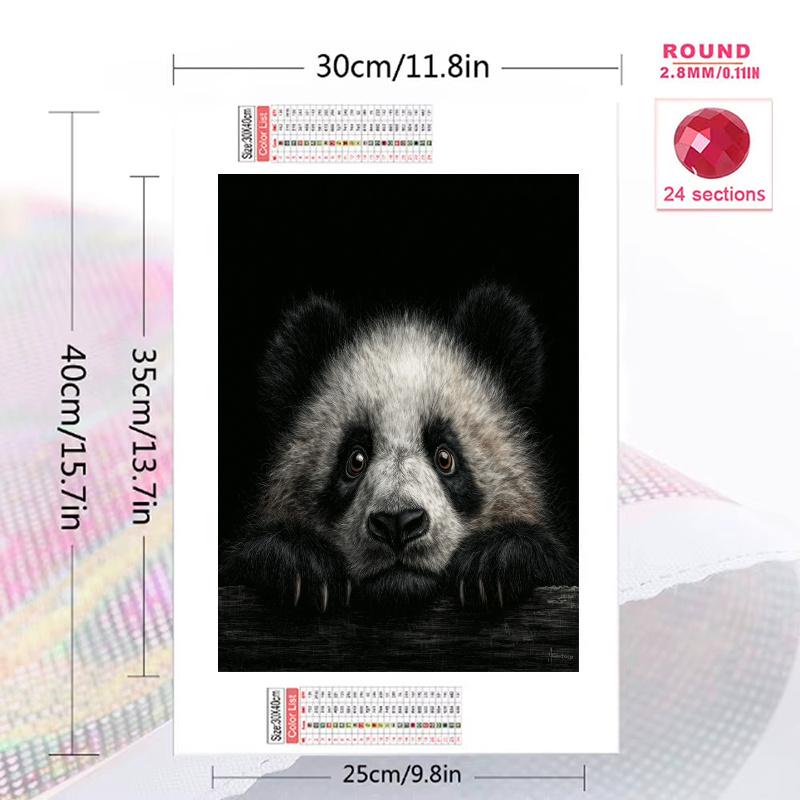 Panda close-up Pattern 3pcs 100% Round Full Drill 5D DIY Diamond Painting Embroidery Cross Stitch Rhinestone Décor