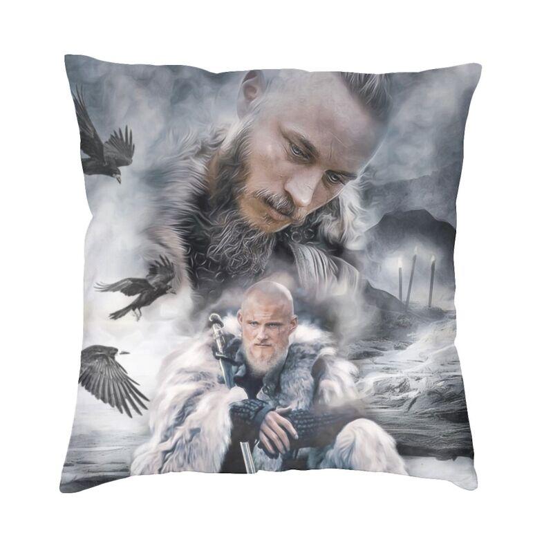 Vikings Lagertha Ragnar Lothbrok Sofa Cushion Cover Velvet Norse Valhalla Warrior Pillow Case Living Room Decoration Pillowcase