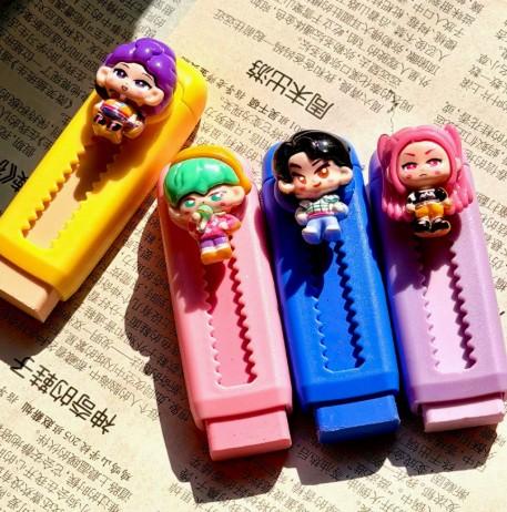 KPOP witch hunting group push-pull eraser, erasers, erasers, small chips, replaceable cores, student stationery supplies