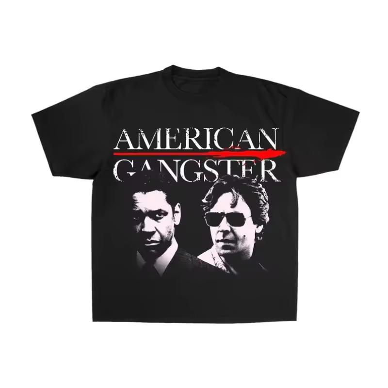 American Gangster T-shirt Men's T-shirt Summer New Retro Casual Suitable for Both Men and Women