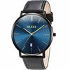 OLEVS Men's Watch, Stylish Ultra-Thin Leather Strap, Quartz Movement, Analog, Date Display, for Men