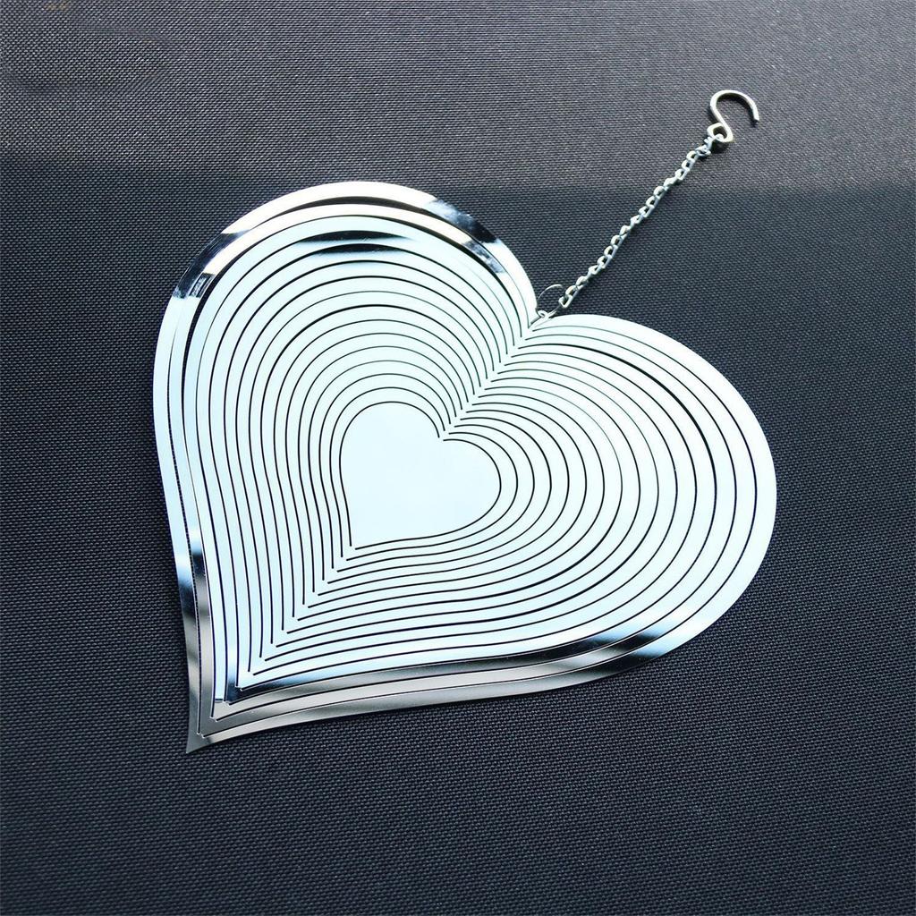 1/2pcs Beating Heart Wind Spinner ABS Wind Catcher Love Wind Chime Rotating Bird Repellent Wind Chime Hang Decoration 6 Colors
