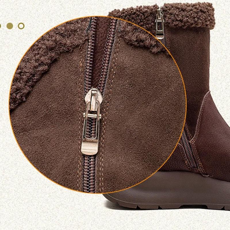 100% натуральная кожа зимняя обувь женские зимние ботинки на плоской подошве нескользящие коровья кожа женские зимние ботильоны теплые черные