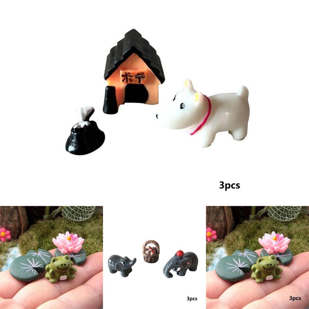 Whimsical Cow Pig Dog Resin Miniatures For Magical Garden And Terrarium Designs