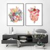 Абстрактные органы, кости, зубы, цветной настенный художественный постер, украшение дома, картина маслом, настенная живопись