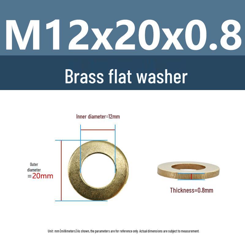 Yigu Durable Brass Flat Washers: M2-M12 Screws