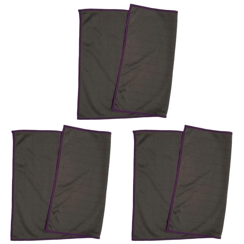 Набор из 3 чистящих полотенец из углеродного волокна, не оставляющих разводов. Многоцелевое использование для чистки автомобилей, окон, столешниц и полировки.