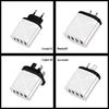 Multi-Port Travel Charger: 3 USB, Type-C, 5V2.4A EU/US/UK Standards