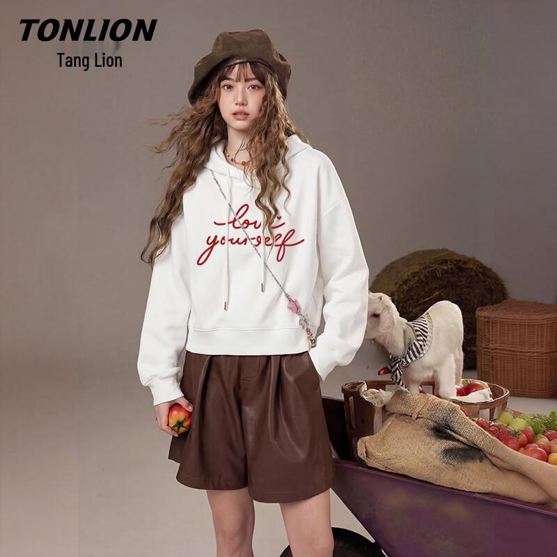 Женская толстовка с капюшоном и буквенным принтом TonLion