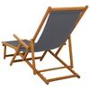 Foldable Sun Lounger 3 Positions Solid Eucalyptus Wood Grey