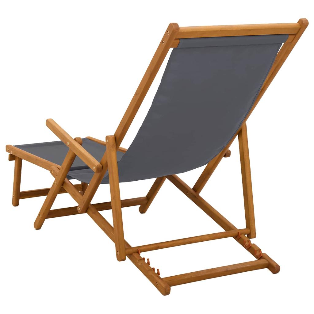 Foldable Sun Lounger 2 pcs 3 Position Solid Eucalyptus Wood
