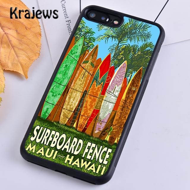 Krajews HAWAII BEACH SURF GIRL SURFING ART Phone Case Cover For iPhone 17 Air 16 15 14 plus 11 12 13 pro max coque Fundas