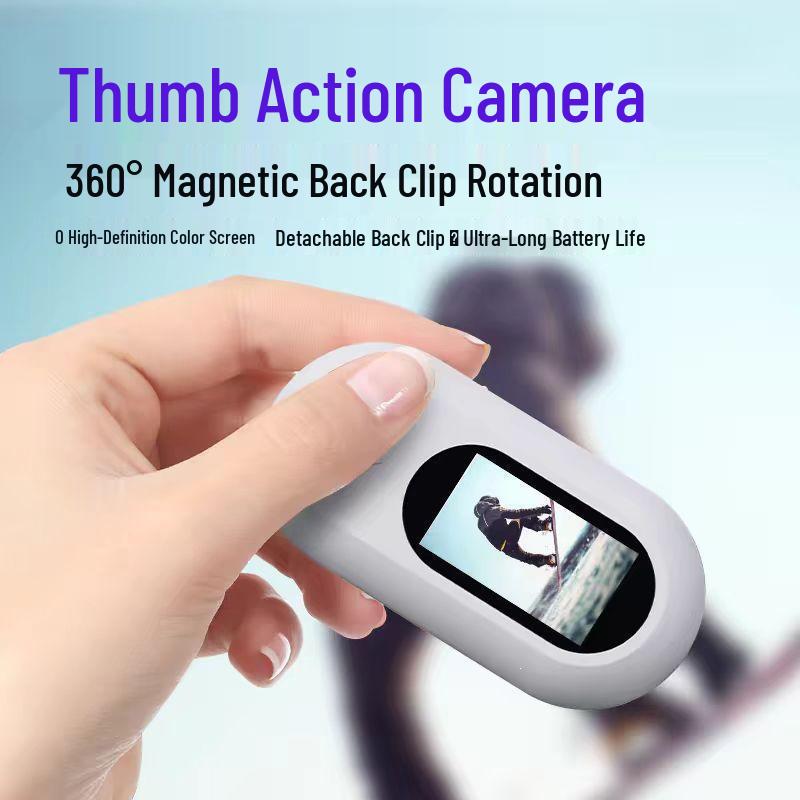 Portable 360° Panoramic Sports Camera with Chest/Neck/Hat Mount & Magnetic Car Anti-Shake Feature