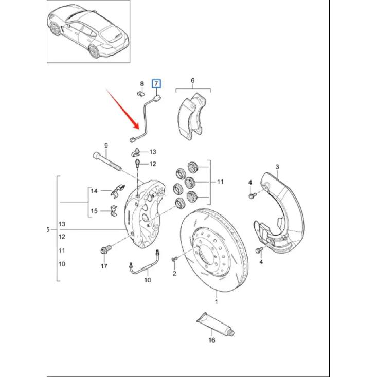 OE 4G0615121 95B907253A Brake sensing line high quality automotive parts for PORSCHE MACAN 95b