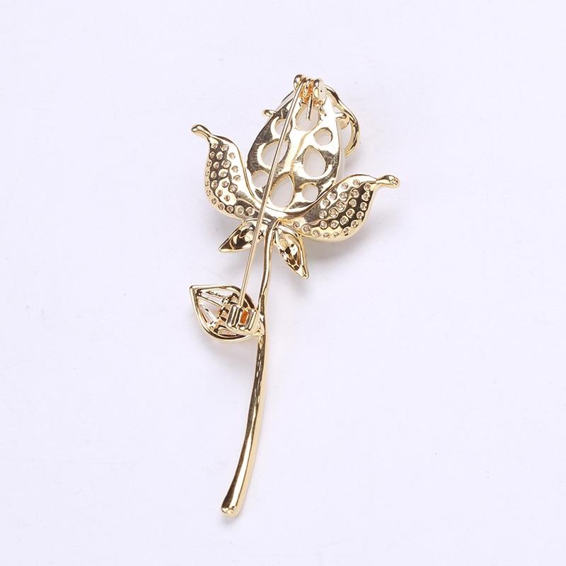 Blucome Gentle Rose Shape Brooch Female All-match Banquet Dress Corsage Accessories Elegant Pin Fashion Jewelry