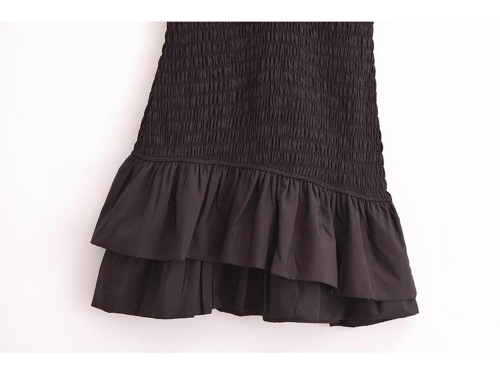 2024 Women's European & American Style Poplin Layered Short Dress