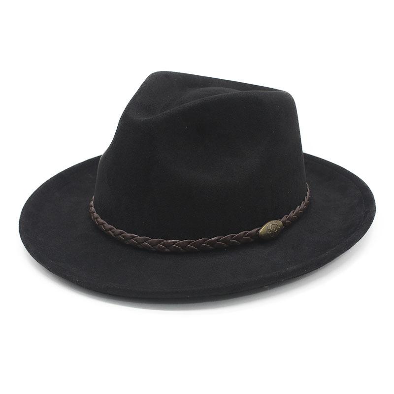 Vintage suede western cowboy hat for men and women, Tibetan suede jazz hat, crimped top hat