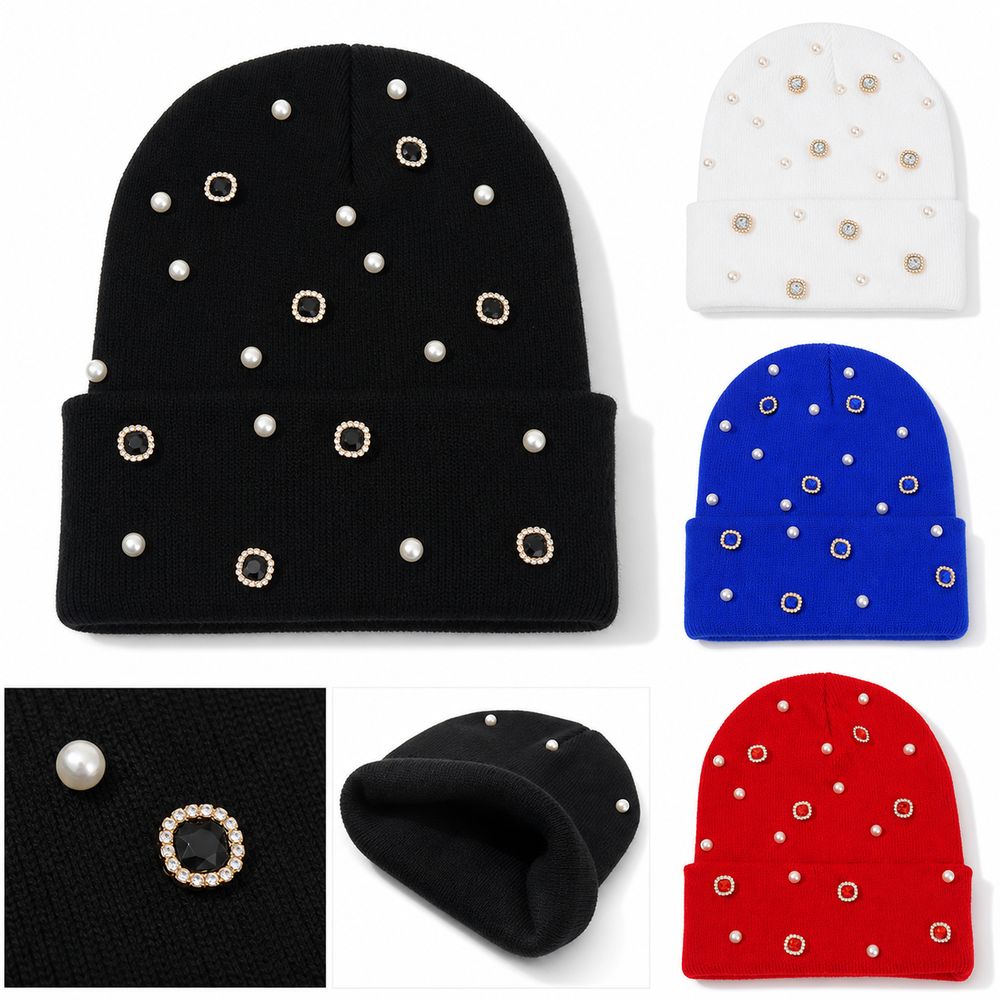 Brimless Style Knitted Beanie Hat Knitted Texture Brimless Skull Cap Fashion Cold Cap  Women