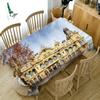 Ancient Castle Building And Fountain Pattern Tablecloth Thicken Cotton Rectangular Round Table Cloth For Wedding Picnic Party