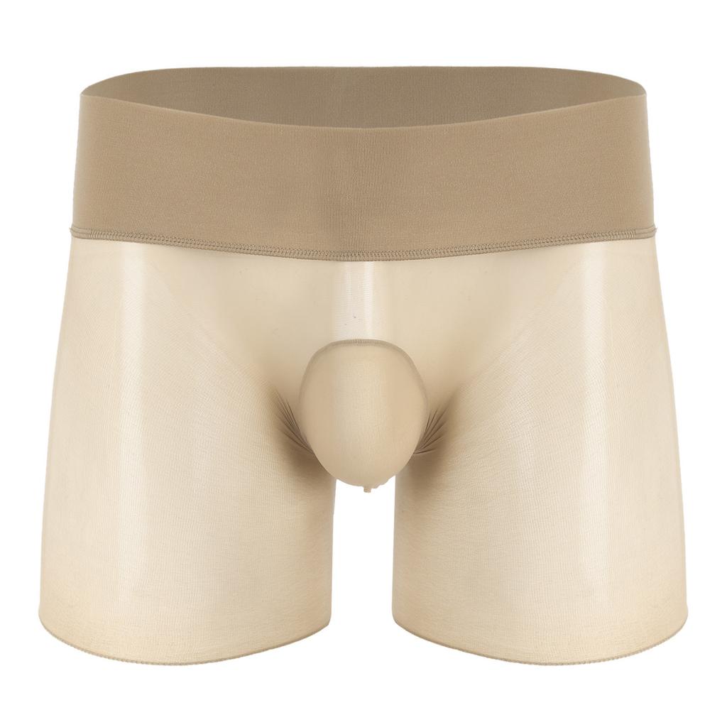Mens See Through Ultra Thin High Waist Boxer Shorts Sheath Lingerie Underwear
