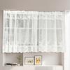 1Pc Lace Rural Style Partition Door Curtain Modern Multiple Sizes Half Blackout Through Pole Style Double Row Lace Curtain