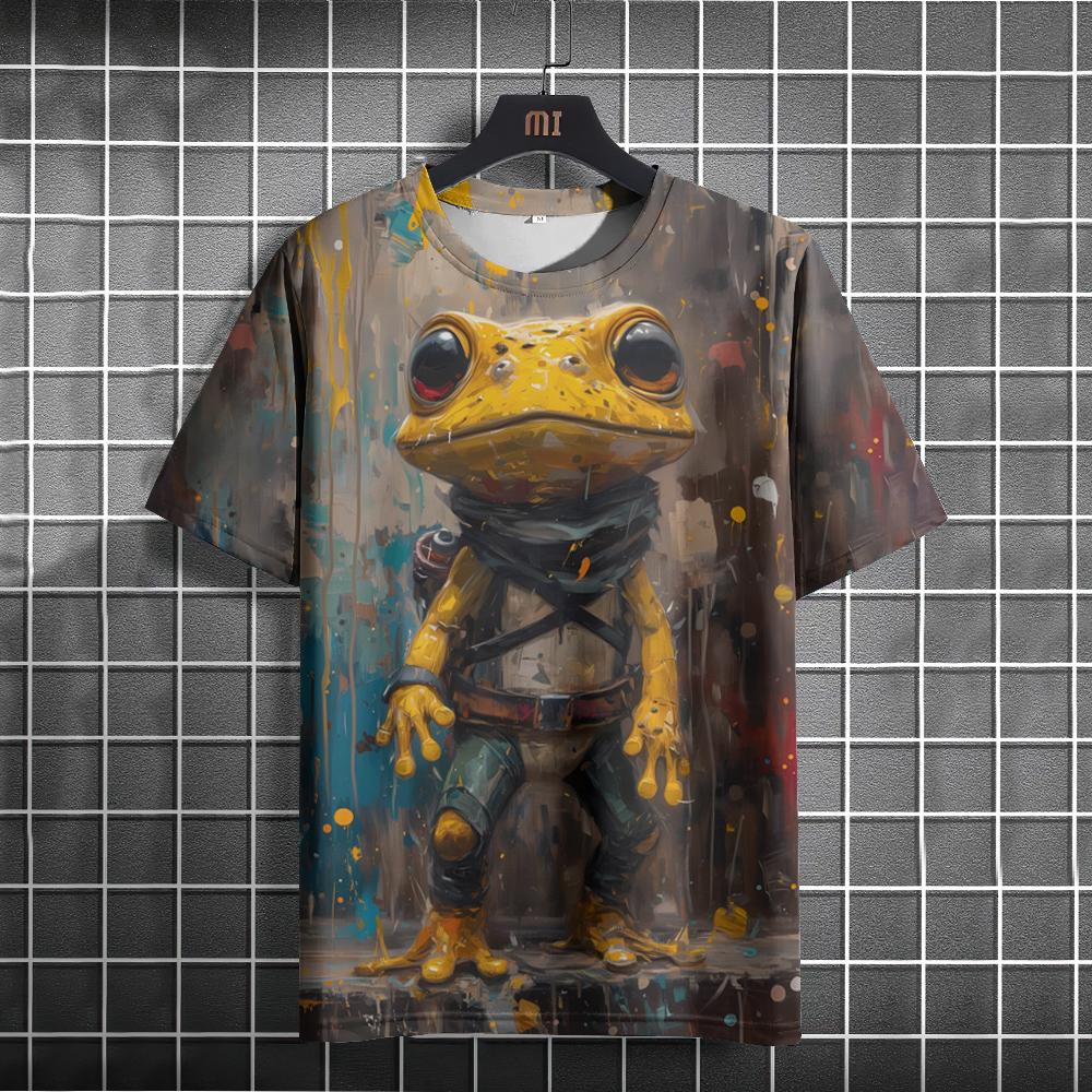 Funny Animal Men's T-Shirt 3D Printed T-Shirt Casual Loose Short Sleeved T-Shirts Oversized Men Clothing Tops Outdoor Streetwear