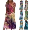 Жен. Повседневные платья Платья с принтами Летние платья С принтами Плиссированные платья-миди с круглым вырезом Классический Классический На открытом воздухе Повседневные С короткими рукавами Свободные платья