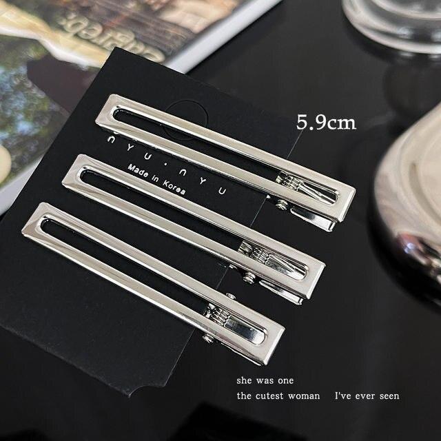 3 шт./компл., новая модная металлическая заколка для волос серебряного цвета BB, изысканная заколка нестандартной формы, заколка для волос, аксессуары для волос для девочек, головные уборы