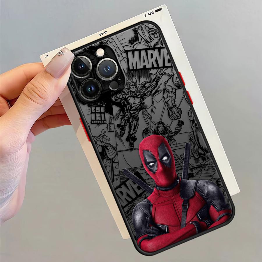 Чехол для телефона для iPhone SE 11 Pro Max 16 Pro XR XS X 15 Pro Max 14 13 Pro 12 Mini 7 8 SE 6s 16e ТПУ Чехол Marvel Дэдпул