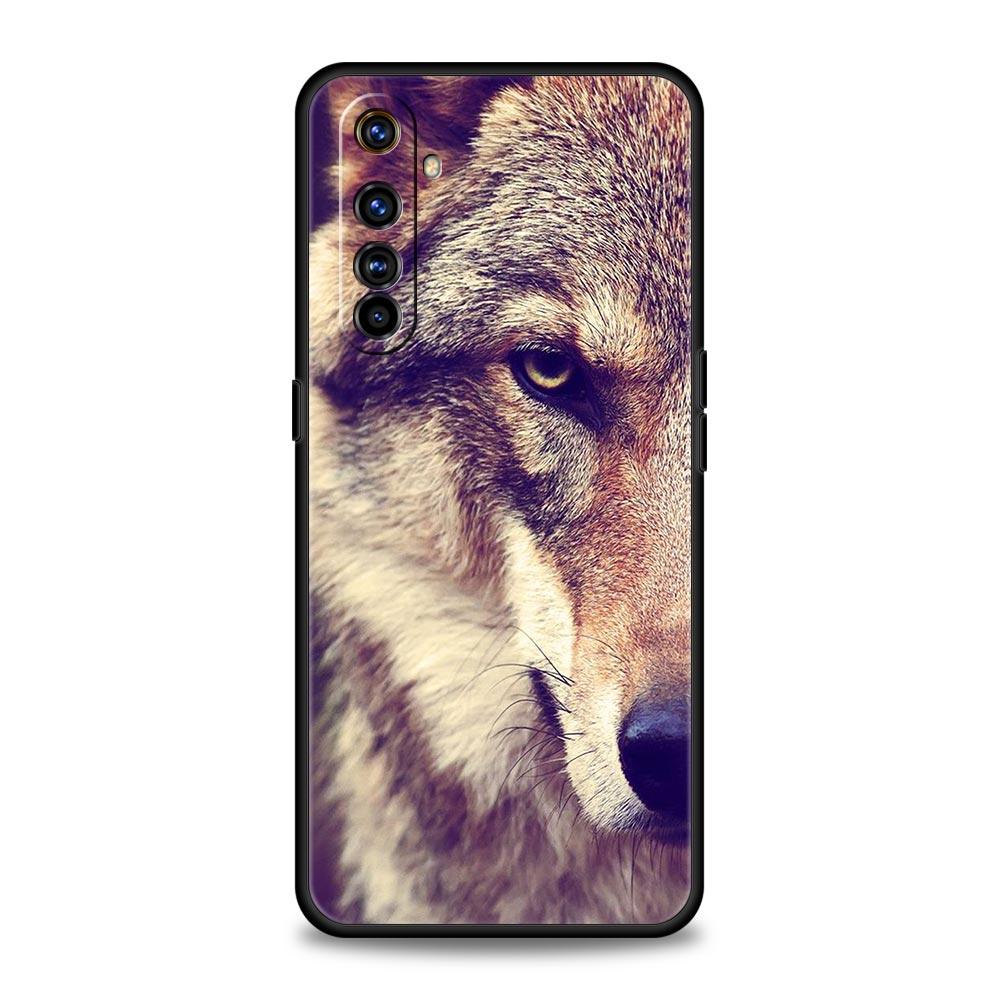 Животное Волк Для Realme 9i Роскошный Чехол для Телефона 9 8 5G GT2 7 6 Pro Plus 8i C21 C3 C11 C25 Мягкий Черный Силиконовый Чехол Coque Fundas